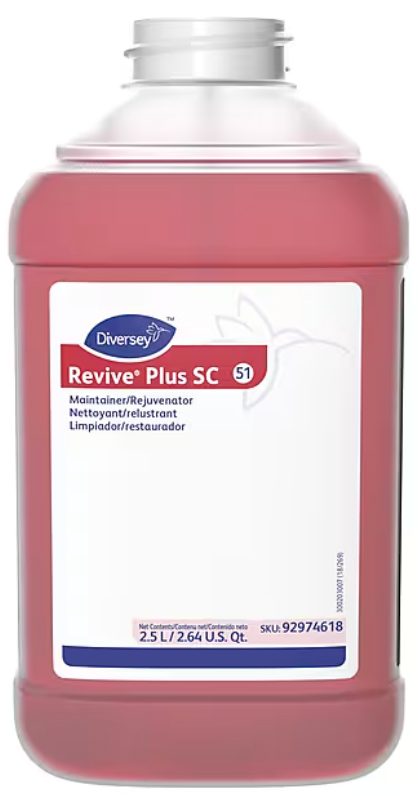 HARD FLOOR CLEANER, J-FILL, REVIVE PLUS SC, DIVERSEY, CITRUS, 2.5L, 2/CT LARGE